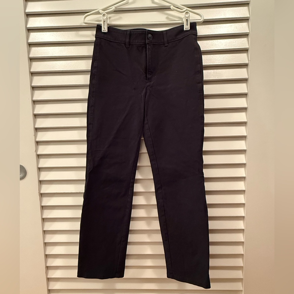 AYR Black Cropped Straight-Leg Pants